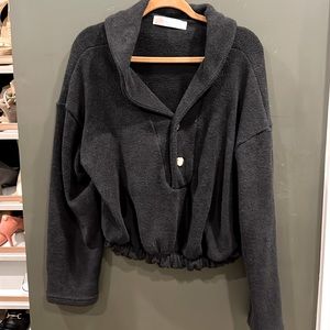 Free People Beach Cropped Black pull over sweater